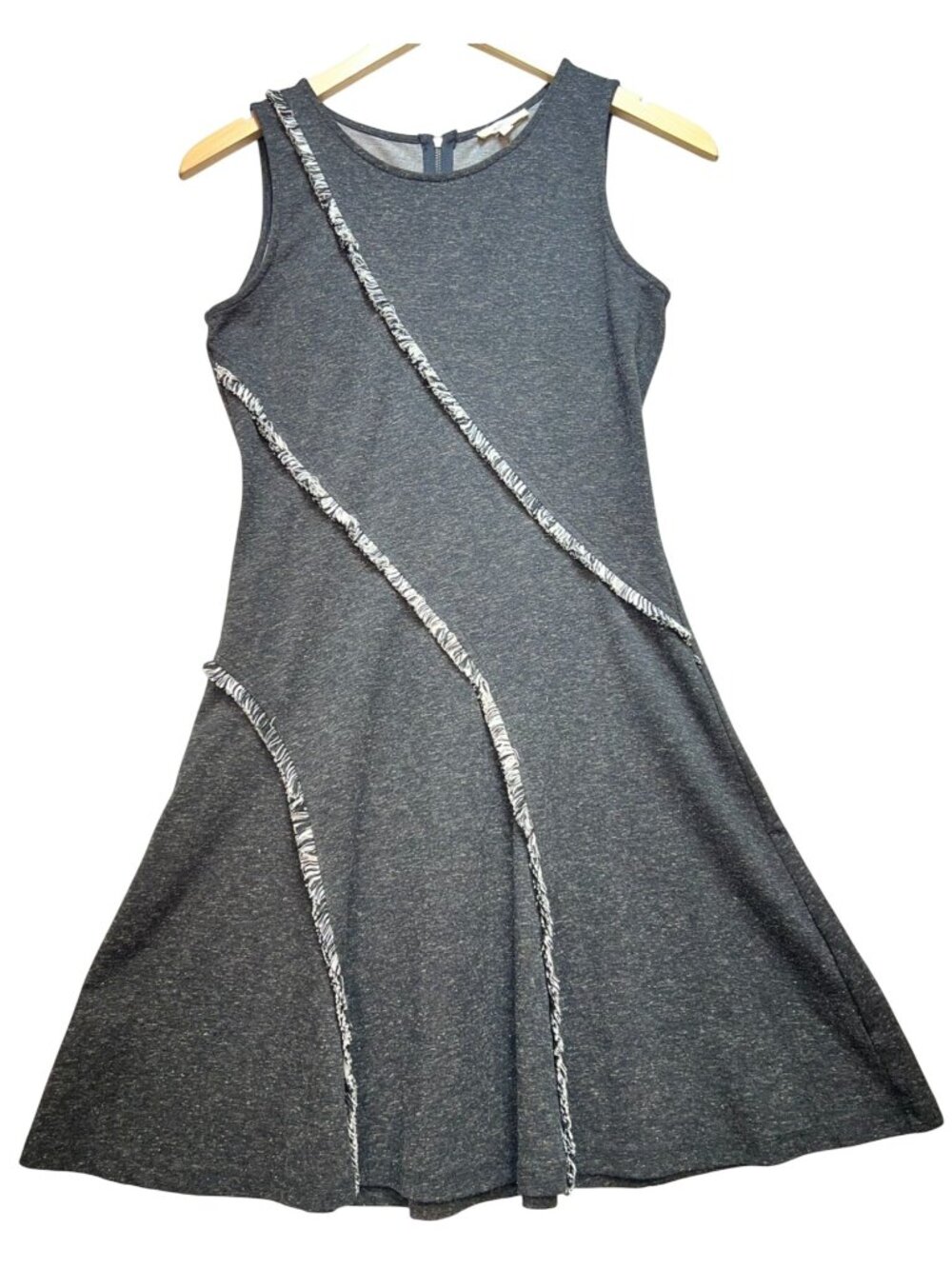 Mystree Women's A-Line Dress Sleeveless Size S Dark Heathered Gray Back Zip